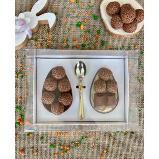 Caixa Ovo de Colher 2 Ovos 100gr/150gr Branca/Kraft em Oferta na Shopee