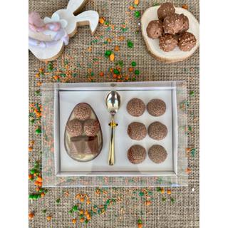 Caixa Ovo de Colher 100gr/150gr Com 6 Brigadeiros em Oferta na Shopee