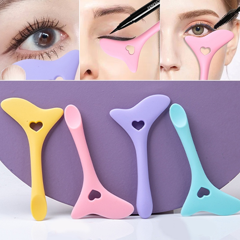 Espátula Molde Asa de Silicone Protetor Máscara de Cílios e Molde para Delineador Multifunções FJ1301