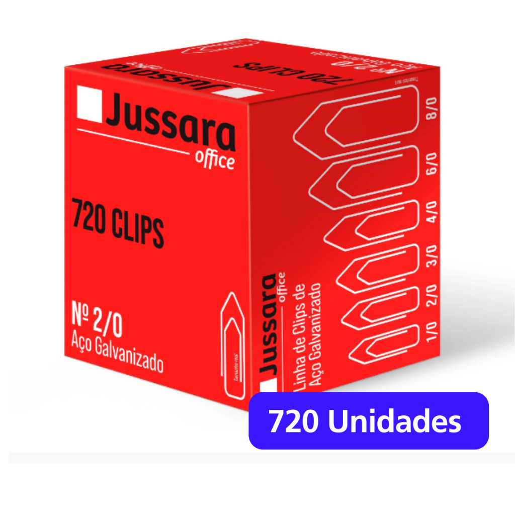 Clips Aço Galvanizado Para Papel 2/0 - 720 Unidades em Oferta na Shopee