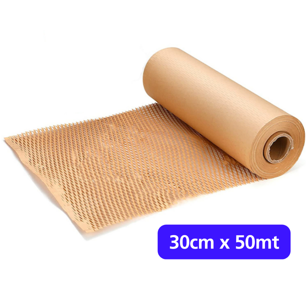 Bobina Papel Colmeia Kraft Natural - 30cm x 50mt em Oferta na Shopee