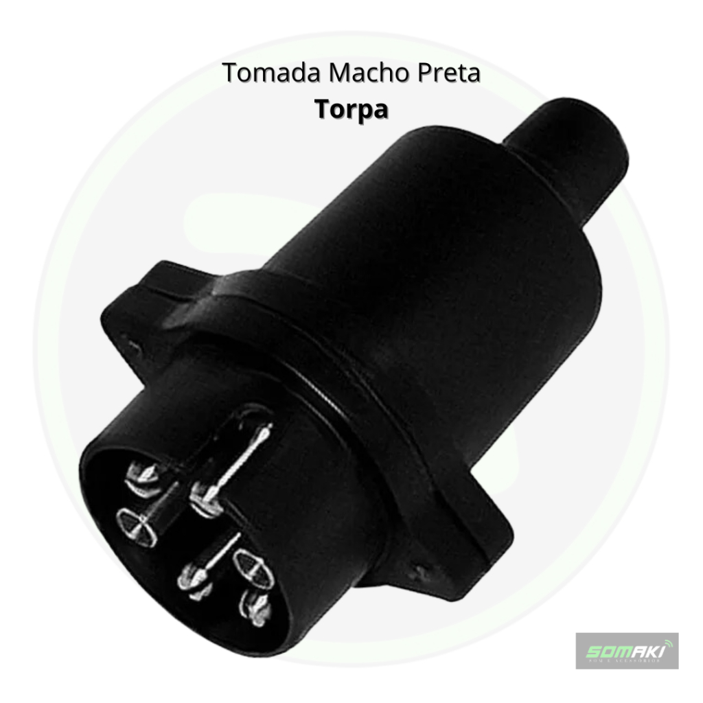 Tomada Macho Carreta Carretinha Reboque Engate 6 Pinos