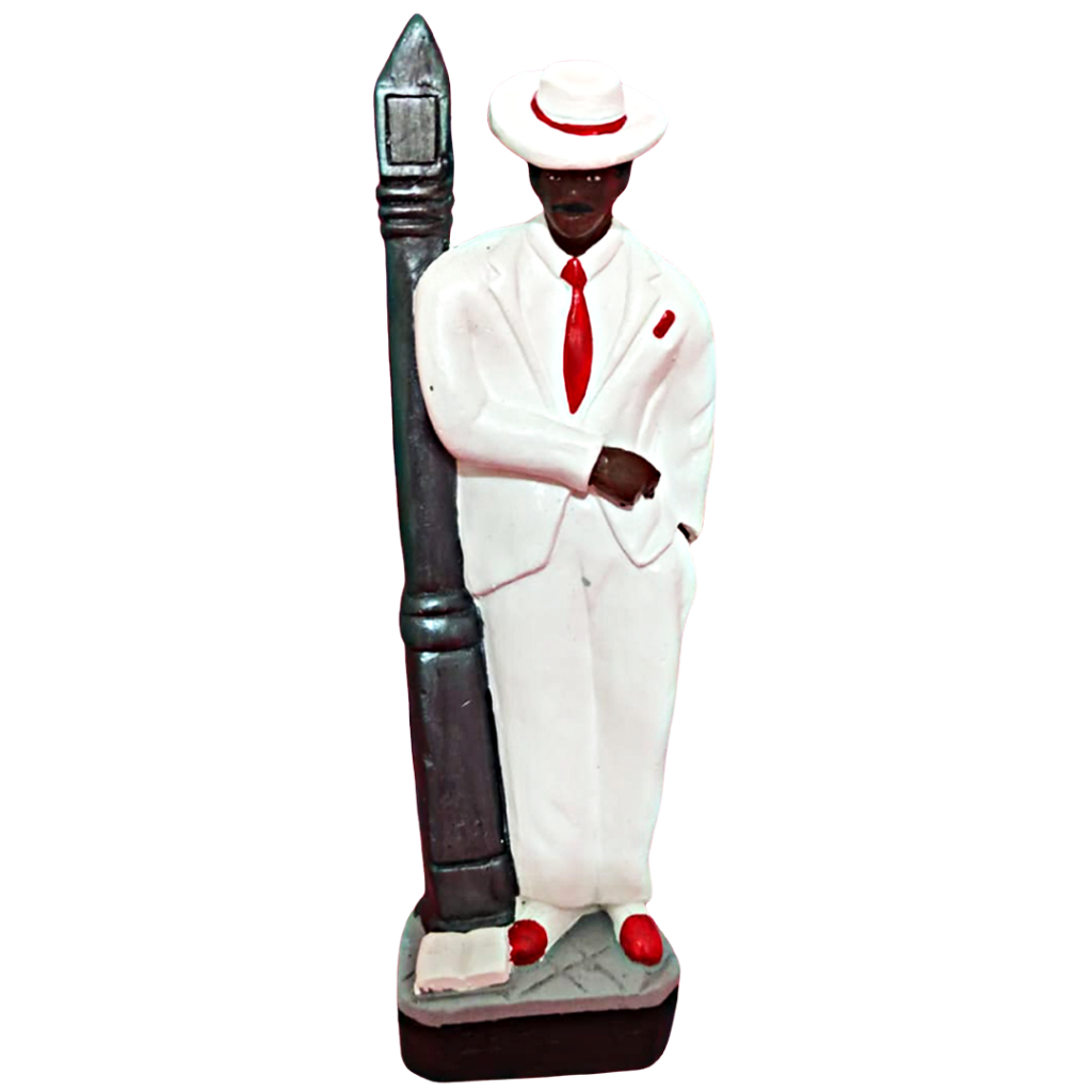 Estátua Imagem Zé Malandro / Zé Pilintra Mestre/ Zé Da Lapa / No poste de 22 cm de gesso Umbanda Jurema