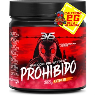 Pré Treino Prohibido 360gr Fórmula Avançada Creatina, Beta Alanina, Taurina, L-tirosina, L-alanina, Cafeína, Arginina em Oferta na Shopee