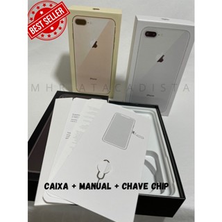 Caixa VAZIA iphone 8 e 8 plus - Acompanha manual + chave do chip