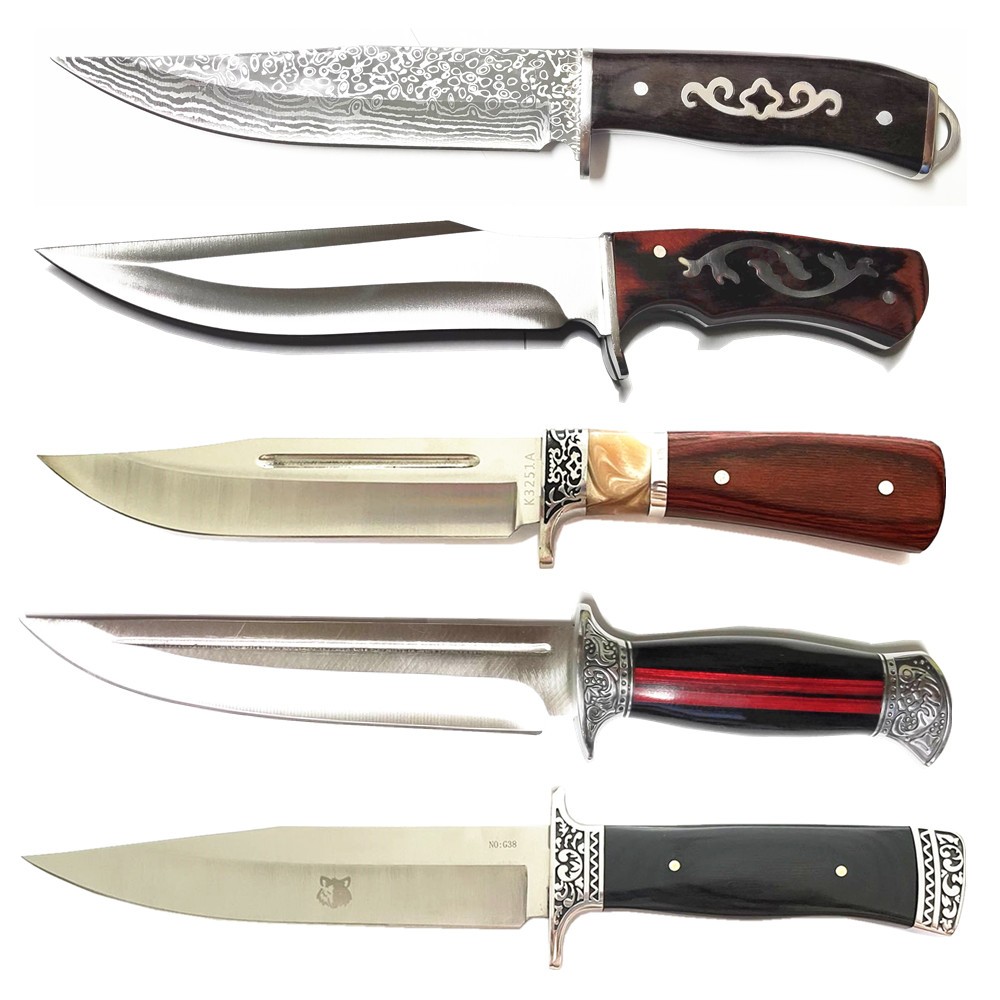 Faca Para Churrasco Profissional Super Luxo Afiada Cabo Madeira com Aço C/ Bainha