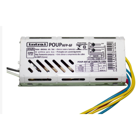 KIT 2 Reator Eletrônico Intral Poup Afp 6f 2x18/20w Bivolt