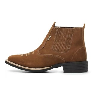 Bota Texana Rodeio Country Botina Couro Palmilha Conforto Macia em Oferta na Shopee