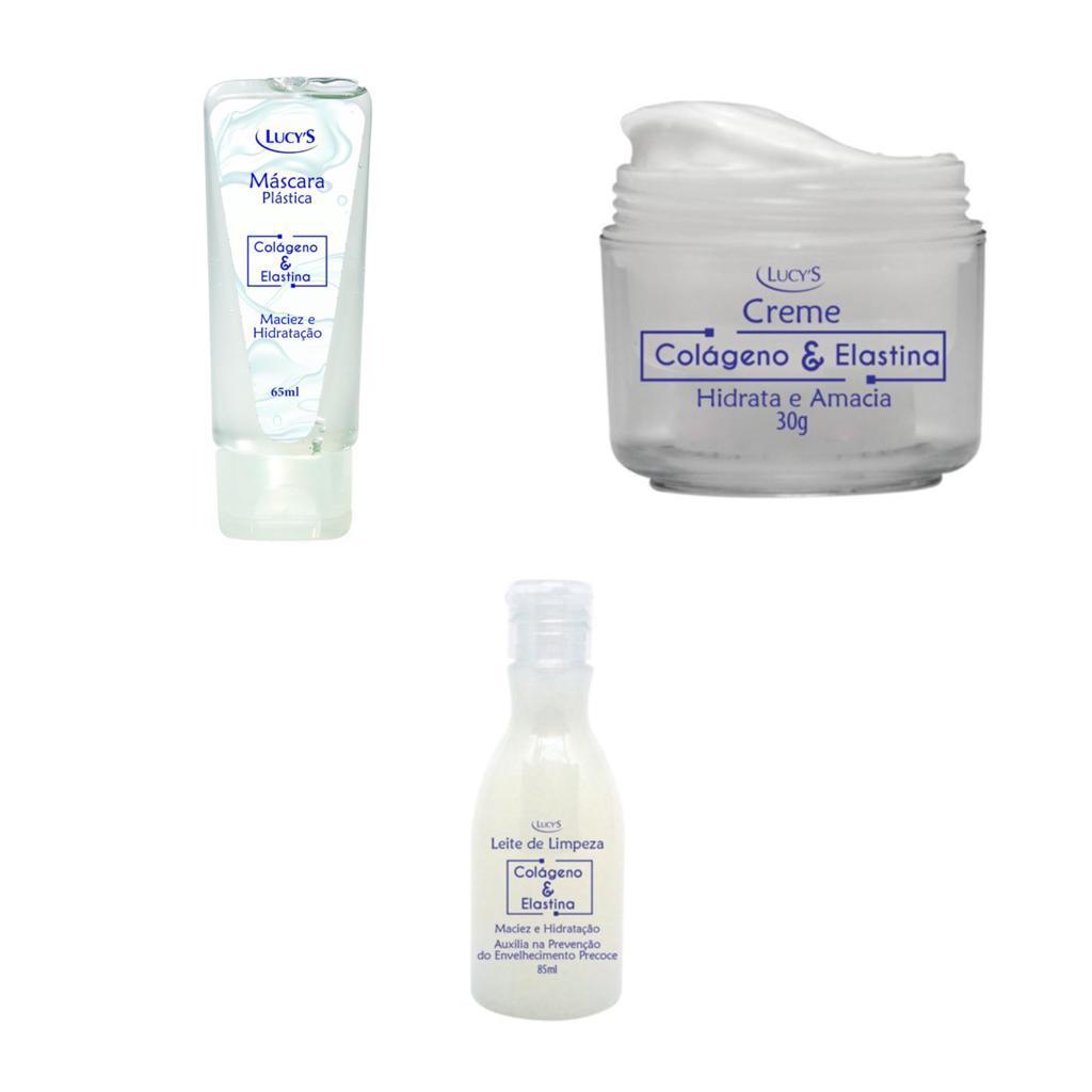 Creme Máscara Leite de Limpeza e Intensy Rugas Elastina Elascom