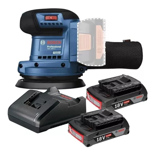 Lixadeira Roto Orbital Bosch 2 Baterias Gex 185-li Carregador Bivolt em Oferta na Shopee