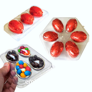 Bandeja Blister Para Mini Ovo de Páscoa 50g Degustação Embalagem PET Transparente Flip