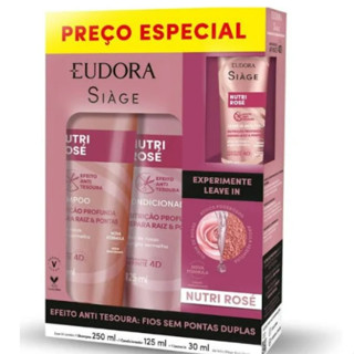 Pack Kit Siage Nutri Rose Shampoo + Condicionador + Leave-in