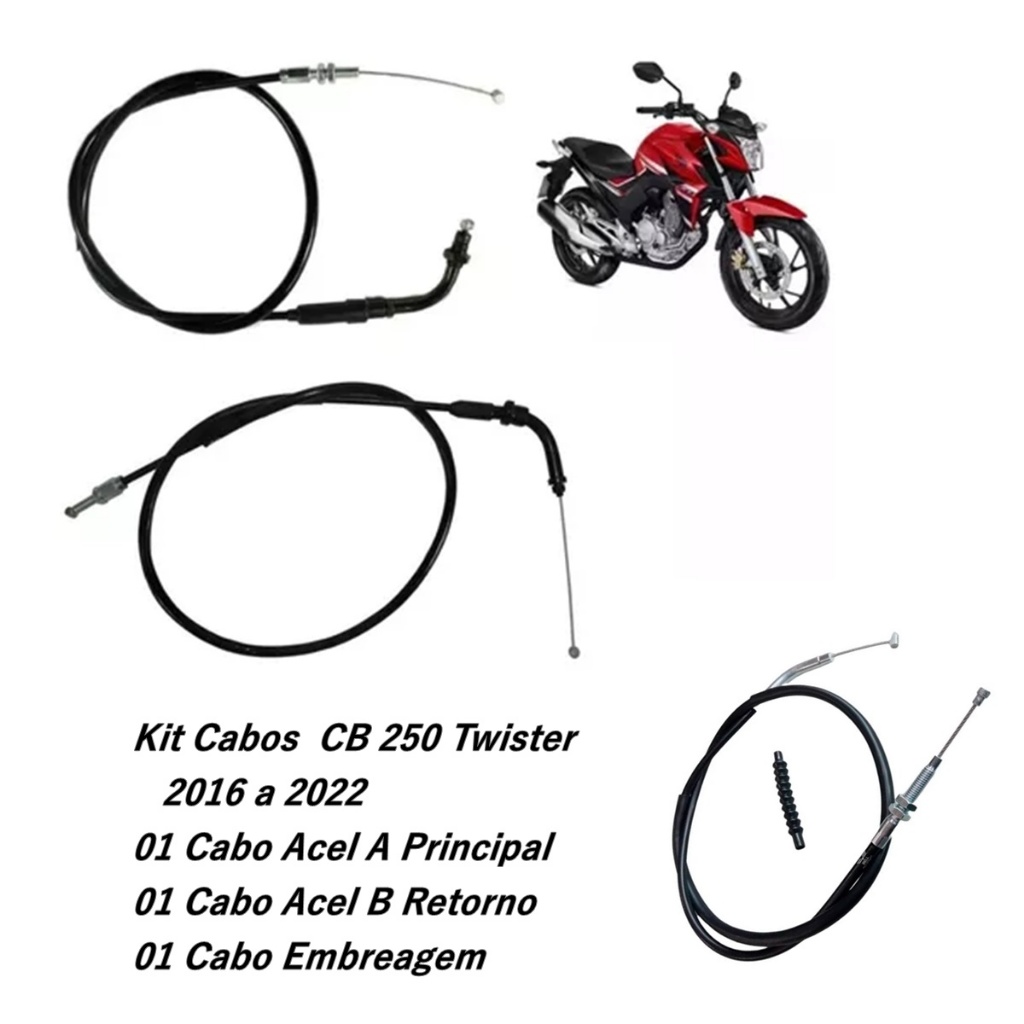 Cabo Acelerador Duplo Embreagem CB 250 twister 250 Kit