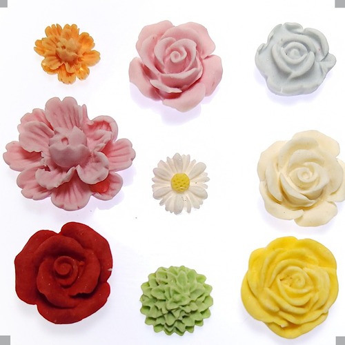 Molde De Silicone Flor Para Doces Flores 9 Modelos Rosa Cravo Margarida em Oferta na Shopee