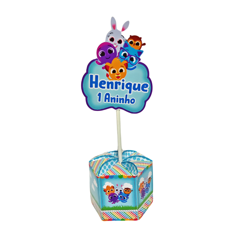 Kit 35 Centro de Mesa Personalizado Bolofofos Aniversário Lembrancinhas