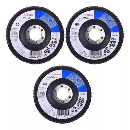 Disco Flap 4.1/2x7/8 G60 Bosch Caixa Com 3 em Oferta na Shopee