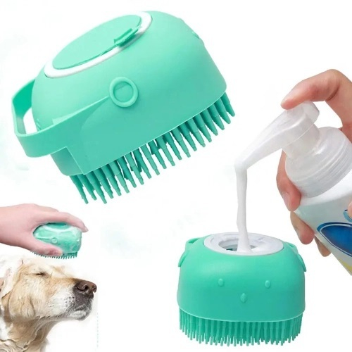 Escova Pet Dispenser Shampoo E Sabonete Líquido Silicone Adulto Criança Pronta Entrega
