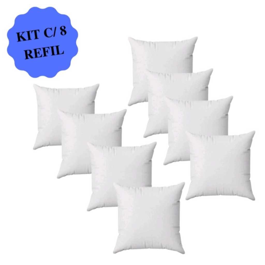 Kit c/ 8 Enchimento Refil Para Almofada 50x50 - fibra siliconada
