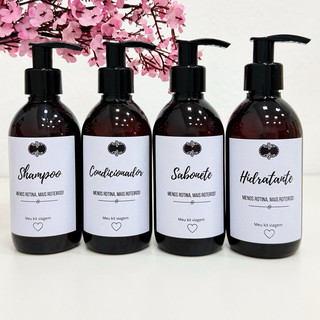 kit viagem - porta shampoo condicionador - dispenser