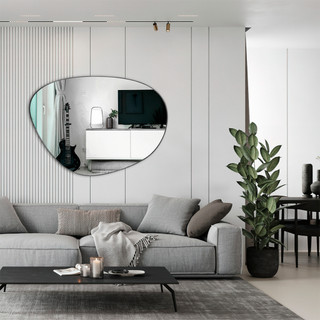Espelho do Pinterest de Parede Orgânico Corpo Inteiro Decorativo 44x64cm - Mod. Nuvem em Oferta na Shopee