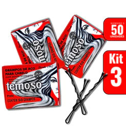 Grampo de Cabelo kit 3cx N°5 c/50 PRETO Total 150unidades