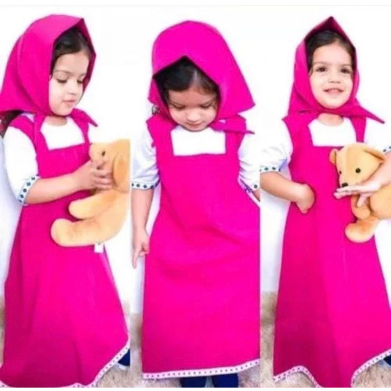 Fantasia Masha e o Urso + Lenço  Envio imediato