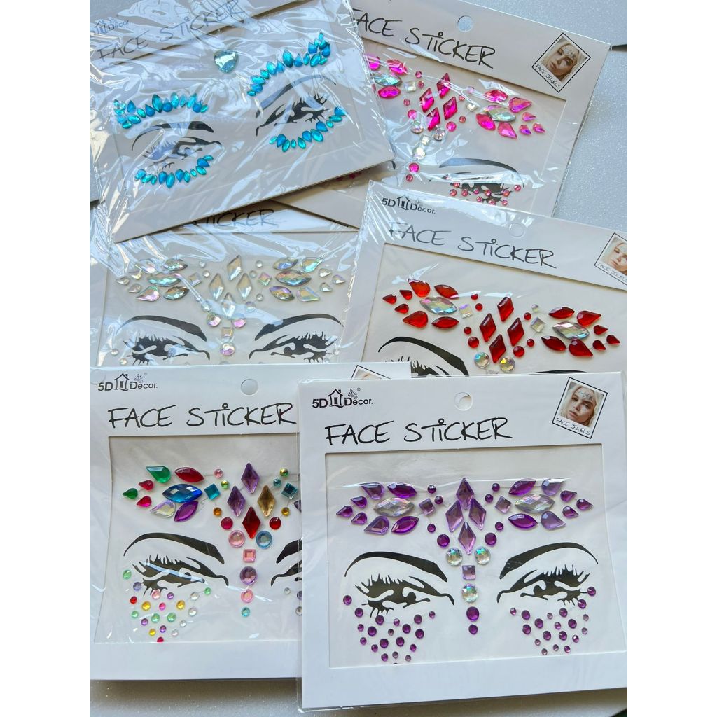 adesivo para rosto em pedraria- Face sticker
