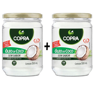 Kit 2x Óleo de Coco Sem Sabor 500ml Culinário Vidro - Copra
