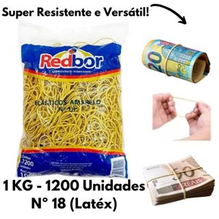 Elástico Amarelo de Borracha 1kg P/ Escritório Banco N°18 1200 Unid Pamonha Latex Liguinha em Oferta na Shopee