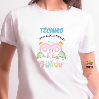Camiseta Unissex Técnico Agente Comunitário de Saúde - Est. 3 Cargos e Profissões ZLprint em Oferta na Shopee