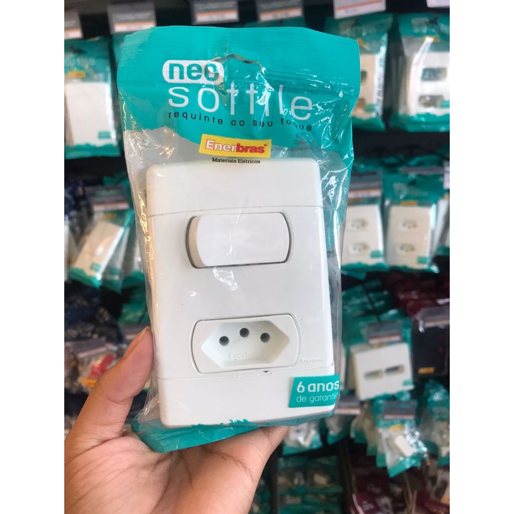 INTERRUPTOR  PARALELO + TOMADA 20A 4x2 CONJUGADO - ENEBRAS NEO SOTTILE
