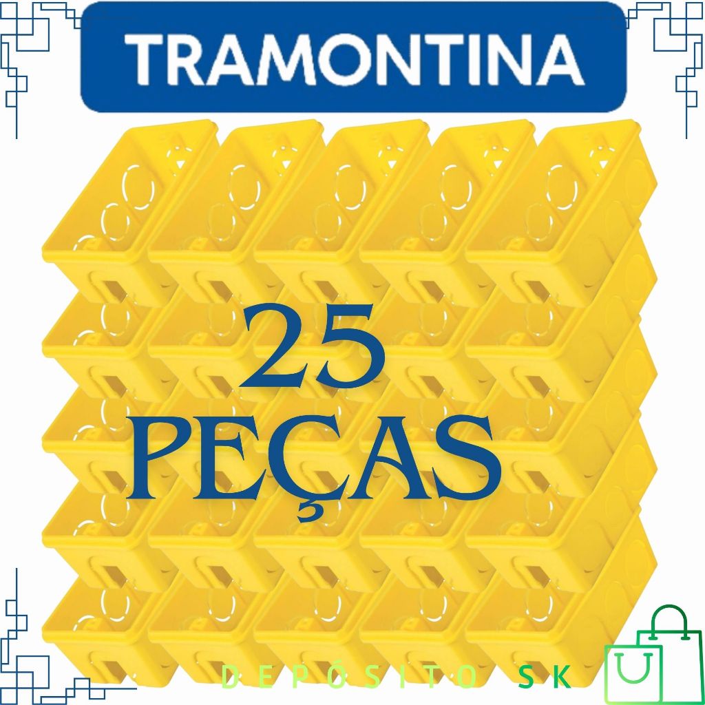 Kit 25 Caixinha de Luz Amarela 4x2 - Caixinha Amarela - Várias Opções de Compra - Tramontina em Oferta na Shopee