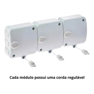 Varal de Parede Kit Modular 3 Módulos com Cordas e Puxador Branco / Preto com Parafusos e Ganchos para Instalação em Oferta na Shopee