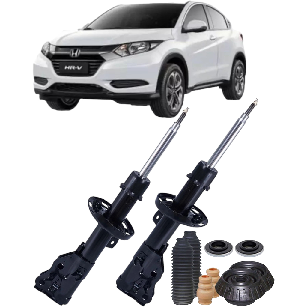 Par Amortecedor Dianteiro + Kit Honda Hrv 2015 2016 2017 2018 2019 2020 2021 2022