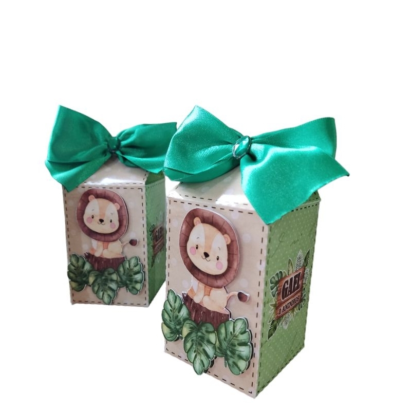kit festa infantil/ safari/ leãozinho/ caixinhas personalizadas safari