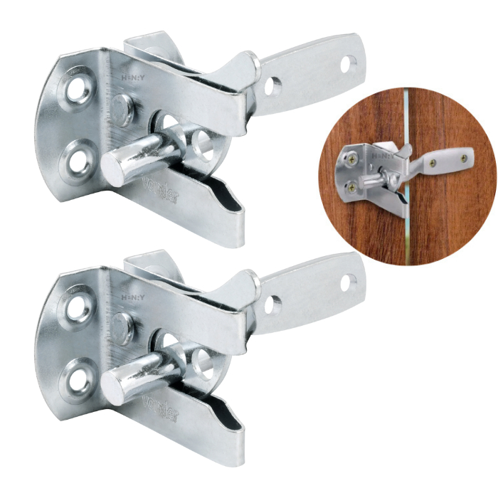 Kit 2 Fecho Com Trinco Automático para Portões Bate e Fecha, Zincado - VONDER