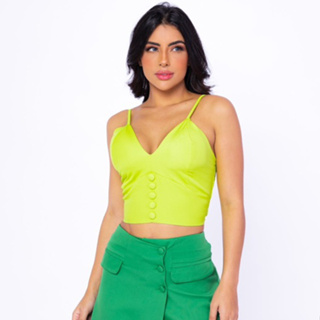 top Cropped.alfaiataria.com.botões tamanho unico veste 38-42 em Oferta na Shopee