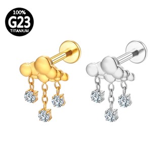 Piercing Helix Conch Labret Titânio Pvd Nuvem Pingente Zircônia Cravejada em Oferta na Shopee
