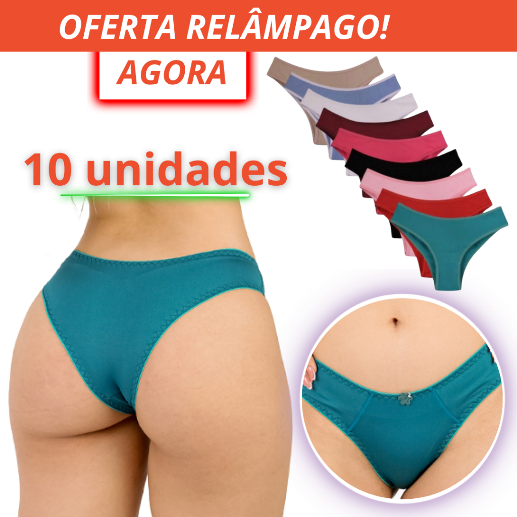 Kit 10 calcinha feminina tanga Microfibra/suplex