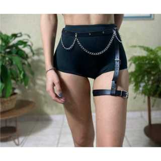 MINI SHORT hot pants COM CINTO ACESSÓRIO micro short JENNIE harness GÓTICO COSPLAY COM CORRENTE em Oferta na Shopee