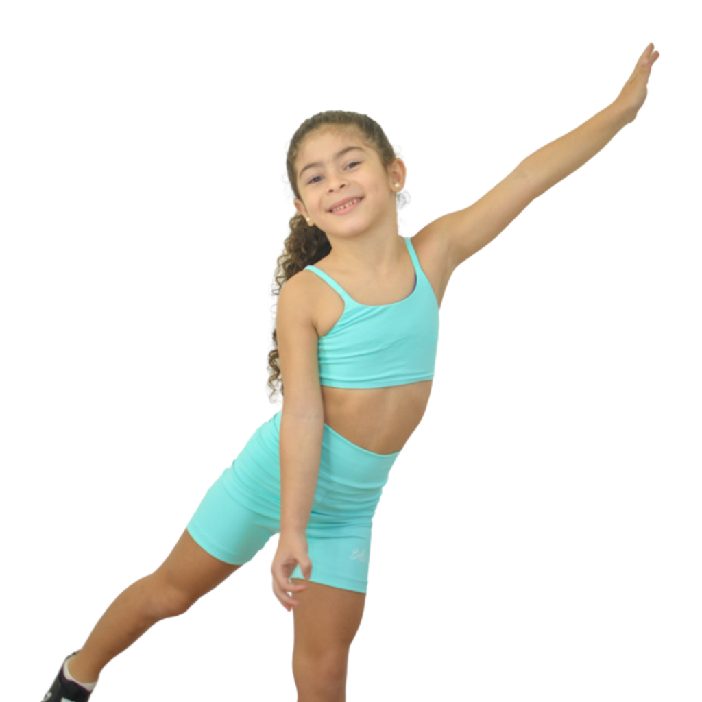 Roupa De Treino Infantil Short E Top De Lycra