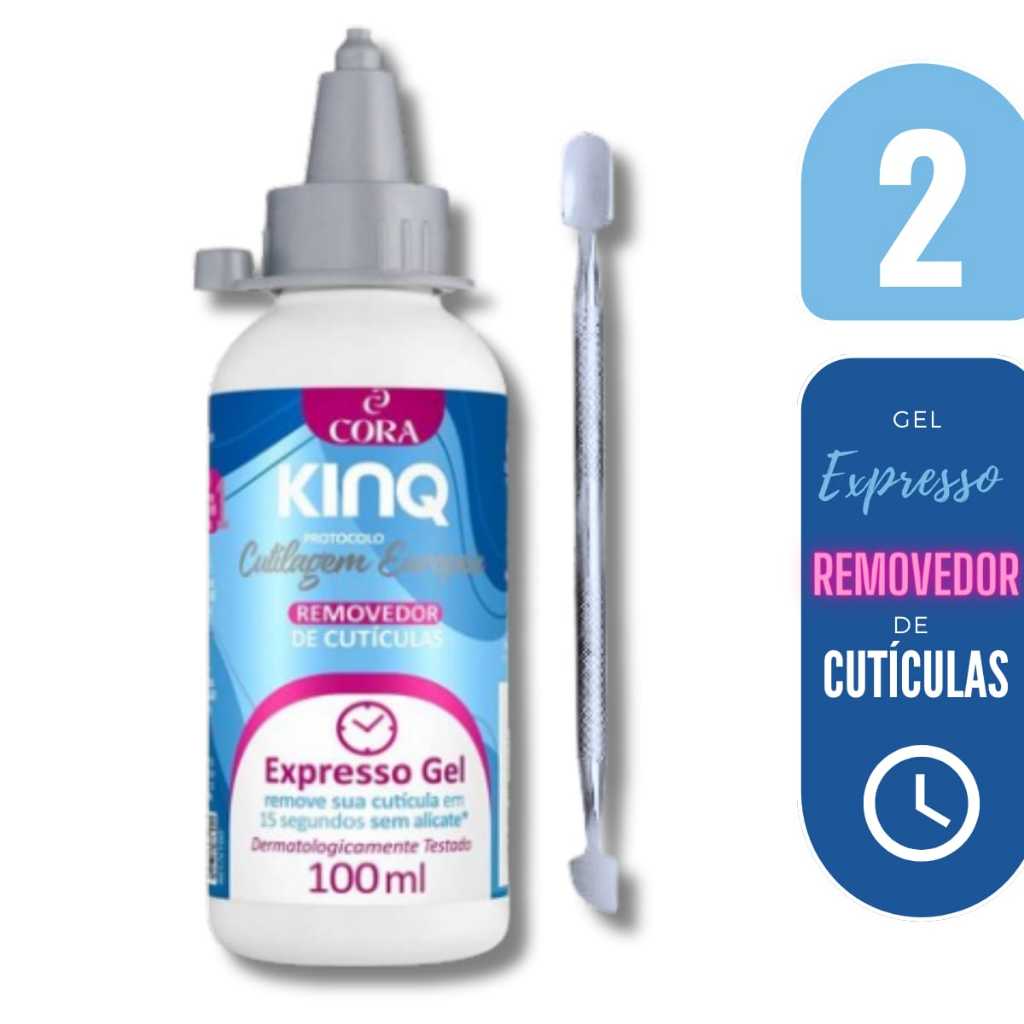 Kit Kinq Gel Removedor de Cuticulas + Espatula Inox