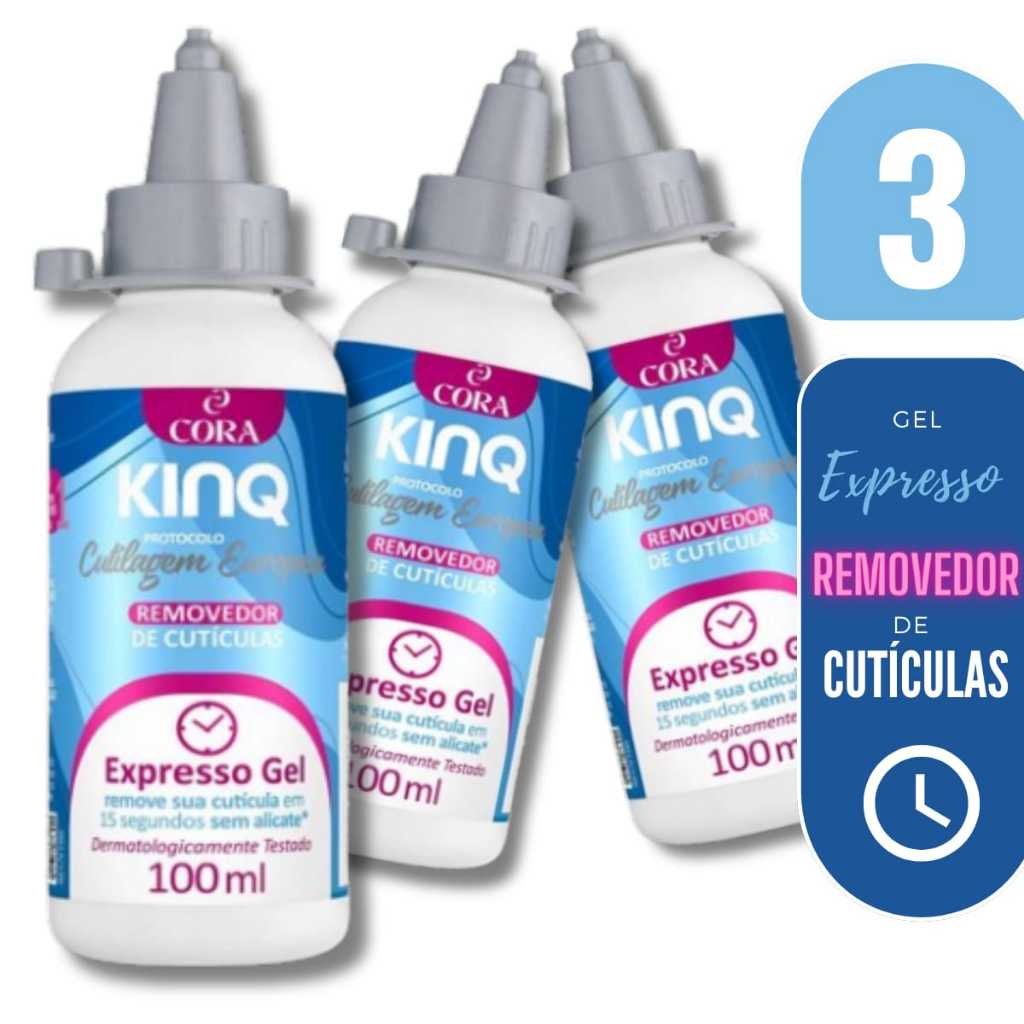 Kit 3 KINQ  Removedor de Cutícula Expresso GEL100ML Original 15 - SEGUNDOS