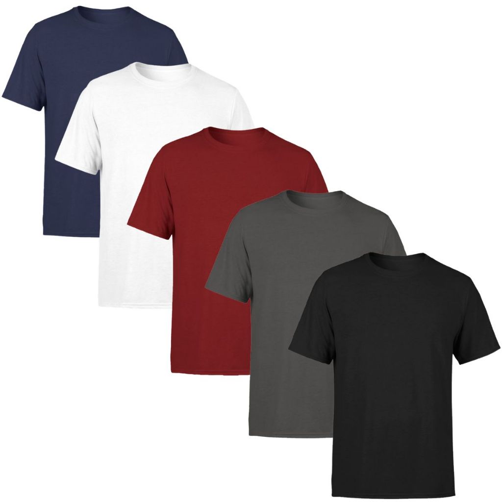Kit 5 Camisetas Masculina Gola Fit Manga Curta Algodão Camisa Blusa Básica Minimalista Lisa Sem Estampa Casual Dia a Dia Treino Academia em Oferta na Shopee