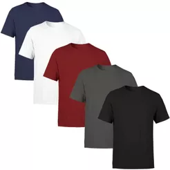 Kit 5 Camisetas Masculina Gola Fit Manga Curta Algodão Camisa Blusa Básica Minimalista Lisa Sem Estampa Casual Dia a Dia Treino Academia