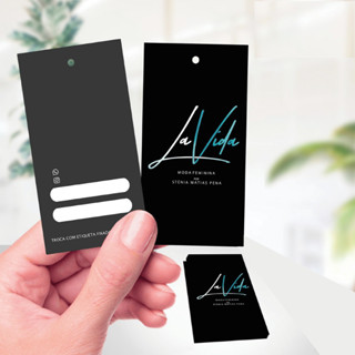 Tag para roupas Personalizada 1.000 und. Tam. 5x9 cm frente e verso colorido em Oferta na Shopee