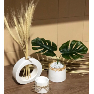 Kit 3 vasos com Plantas Decorativo Luxo Sala/Lavabo Chique Moderna