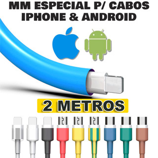 (2 Metros) Espaguete Tubo Termo Retrátil - P/ Cabos de Iphone e Android