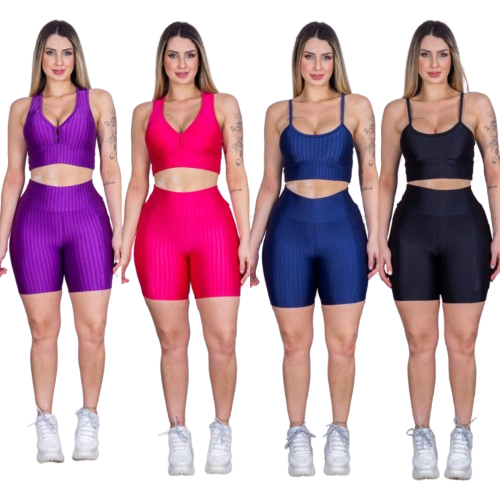 Kit 3 Short Feminino 3D Legging Suplex Shortinho Leg Feminina Academia Cintura Alta em Oferta na Shopee