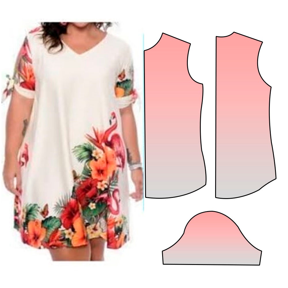 Molde Vestido Para Gordinha Manga Corta